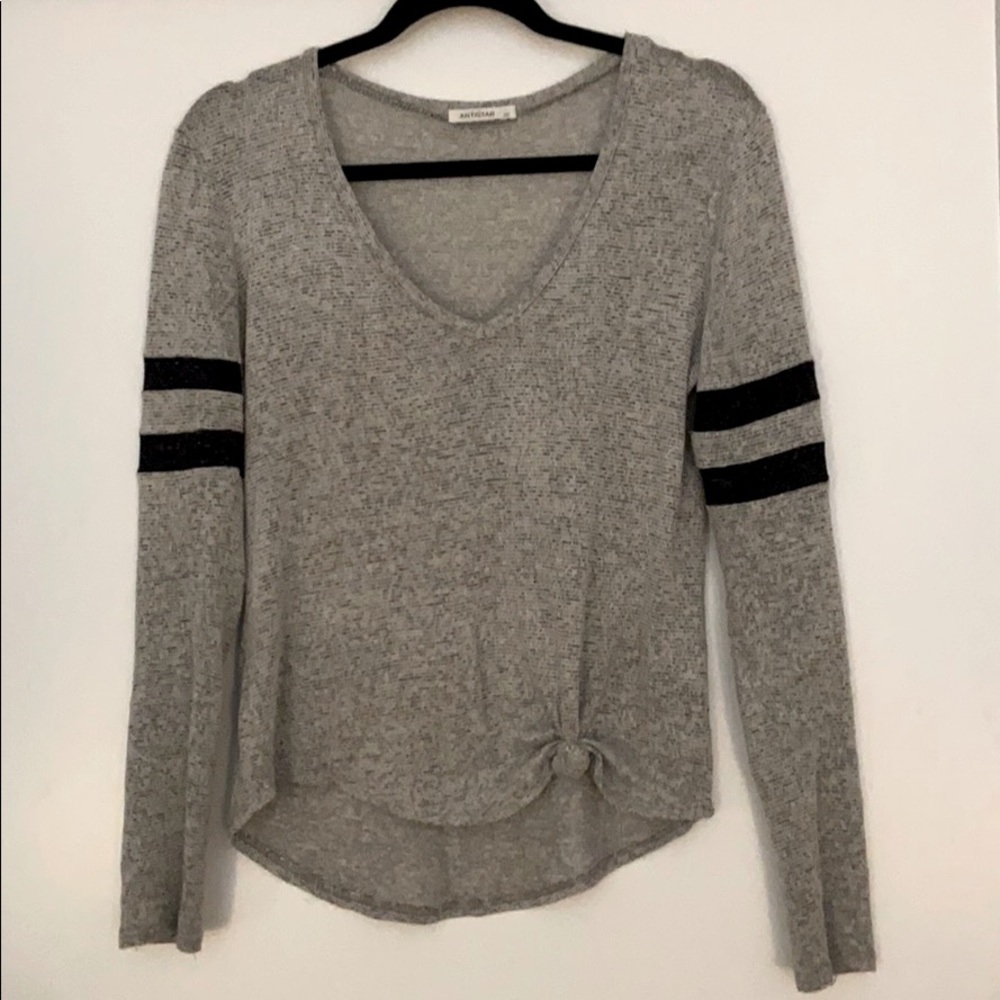 ANTISTAR Grey Sweater with Arm Stripe - small